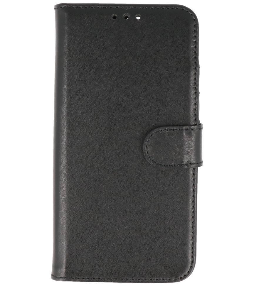 Étui portefeuille en cuir véritable pour iPhone 13 Pro Noir