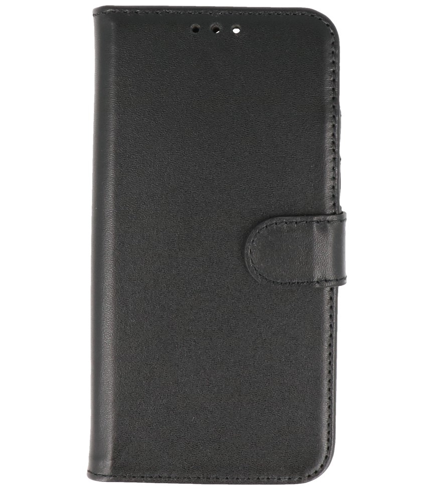 Custodia a portafoglio in vera pelle per iPhone 13 Pro Max nera
