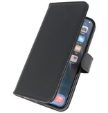 Echtes Leder Case Wallet Case für iPhone 12 Mini Schwarz