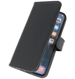 Custodia a portafoglio in vera pelle per iPhone 12 Mini nera