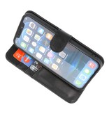 Echtes Leder Case Wallet Case für iPhone 12 Mini Schwarz