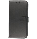 Echtes Leder Case Wallet Case für iPhone 12 Mini Schwarz