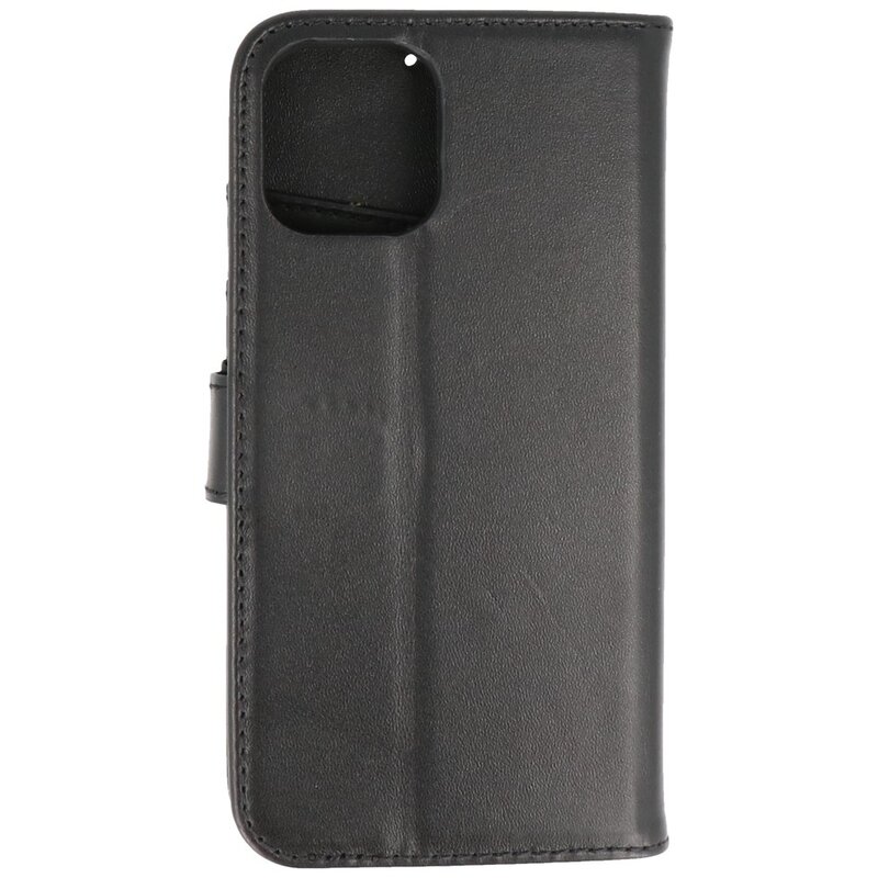 Echtes Leder Case Wallet Case für iPhone 12 Mini Schwarz