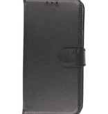 Funda tipo cartera de cuero genuino para iPhone 12 - 12 Pro Negro