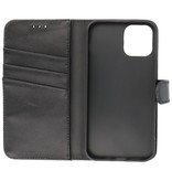 Custodia a portafoglio in vera pelle per iPhone 12 Pro Max nera