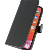 Etui portefeuille en cuir véritable pour iPhone 11 Noir
