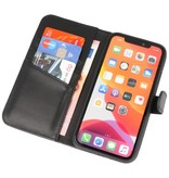 Echt Lederen Hoesje Wallet Case voor iPhone 11 Zwart