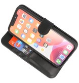 Echt Lederen Hoesje Wallet Case voor iPhone 11 Zwart