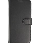 Echt Lederen Hoesje Wallet Case voor iPhone 11 Zwart