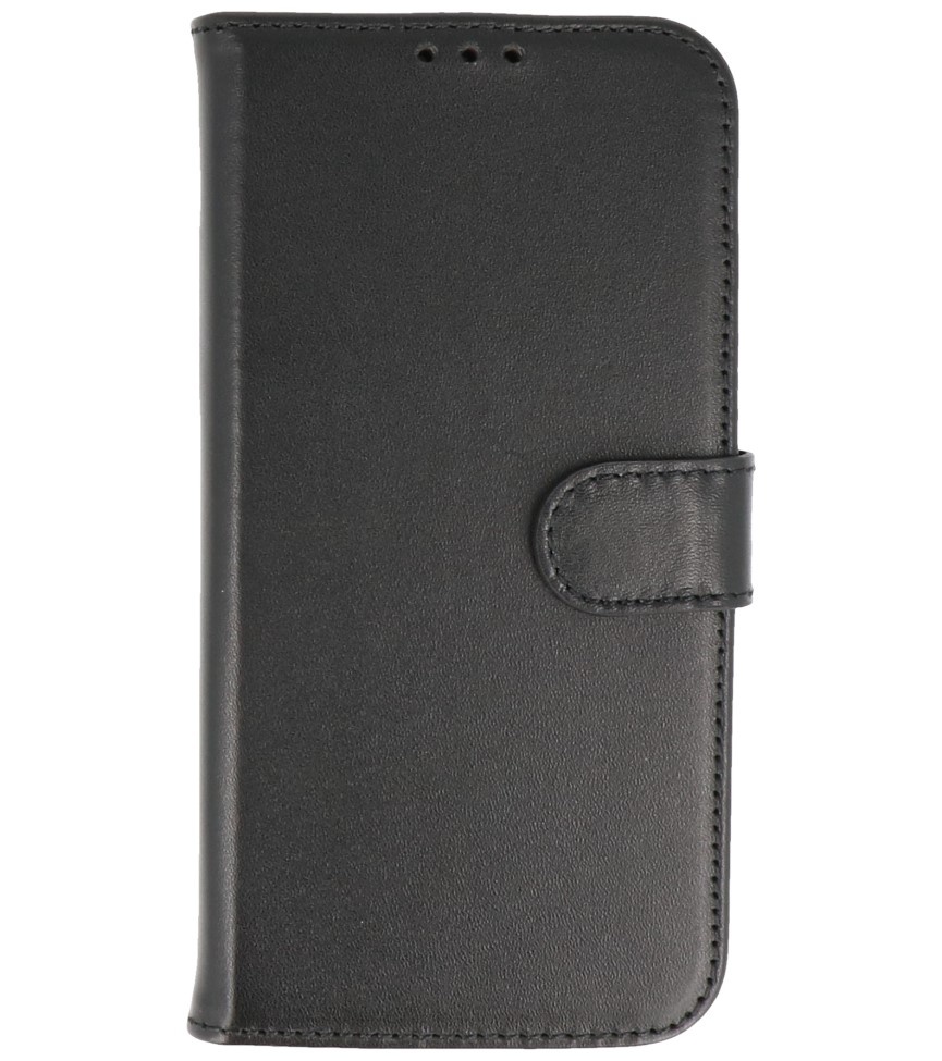 Etui portefeuille en cuir véritable pour iPhone 11 Noir