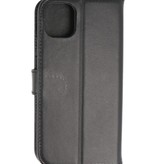 Etui portefeuille en cuir véritable pour iPhone 11 Noir