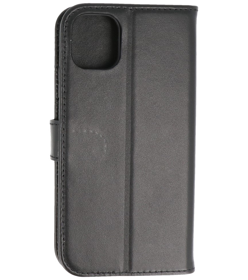 Echt Lederen Hoesje Wallet Case voor iPhone 11 Zwart