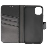 Custodia a portafoglio in vera pelle per iPhone 11 nera