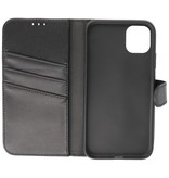 Echt Lederen Hoesje Wallet Case voor iPhone 11 Zwart