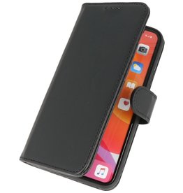 Echt Lederen Hoesje Wallet Case voor iPhone 11 Pro Zwart