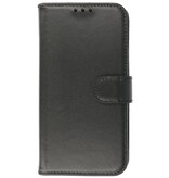 Echt Lederen Hoesje Wallet Case voor iPhone 11 Pro Zwart