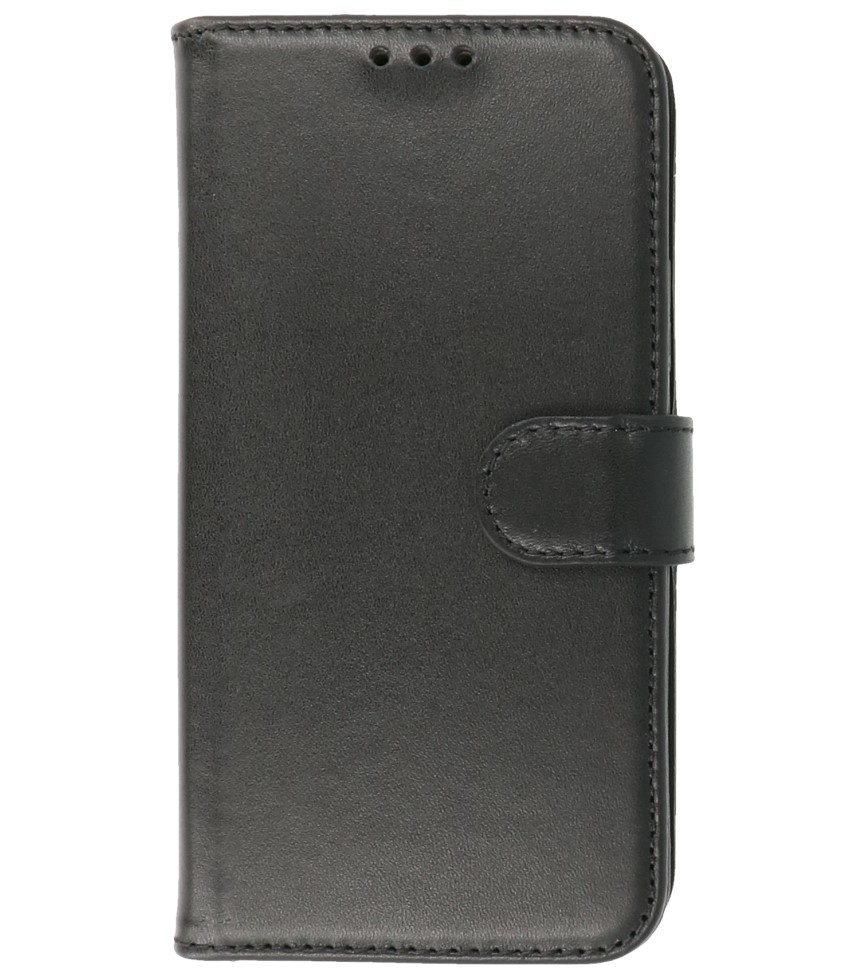 Echt Lederen Hoesje Wallet Case voor iPhone 11 Pro Zwart