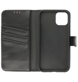 Étui portefeuille en cuir véritable pour iPhone 11 Pro Noir