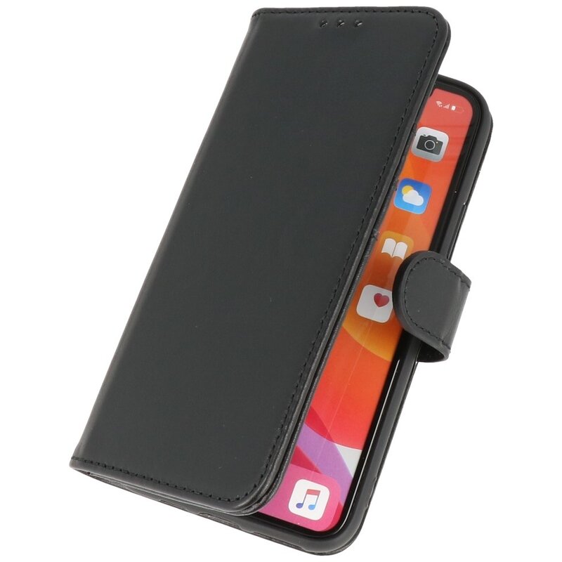 Echtes Leder Case Wallet Case für iPhone 11 Pro Max Schwarz