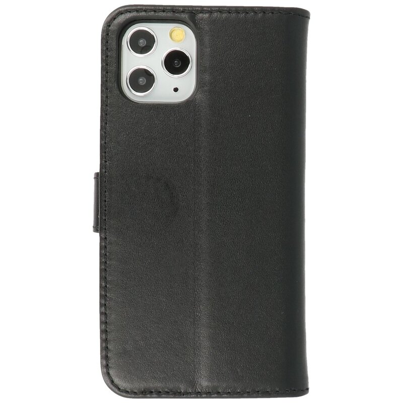 Custodia a portafoglio in vera pelle per iPhone 11 Pro Max nera