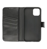 Custodia a portafoglio in vera pelle per iPhone 11 Pro Max nera