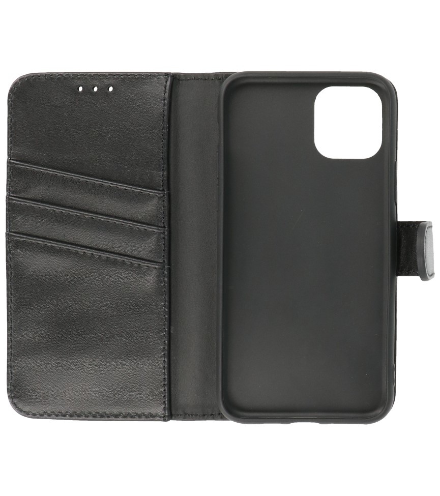Echtes Leder Case Wallet Case für iPhone 11 Pro Max Schwarz