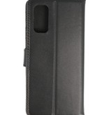 Echt Lederen Hoesje Wallet Case Samsung Galaxy S20 Zwart