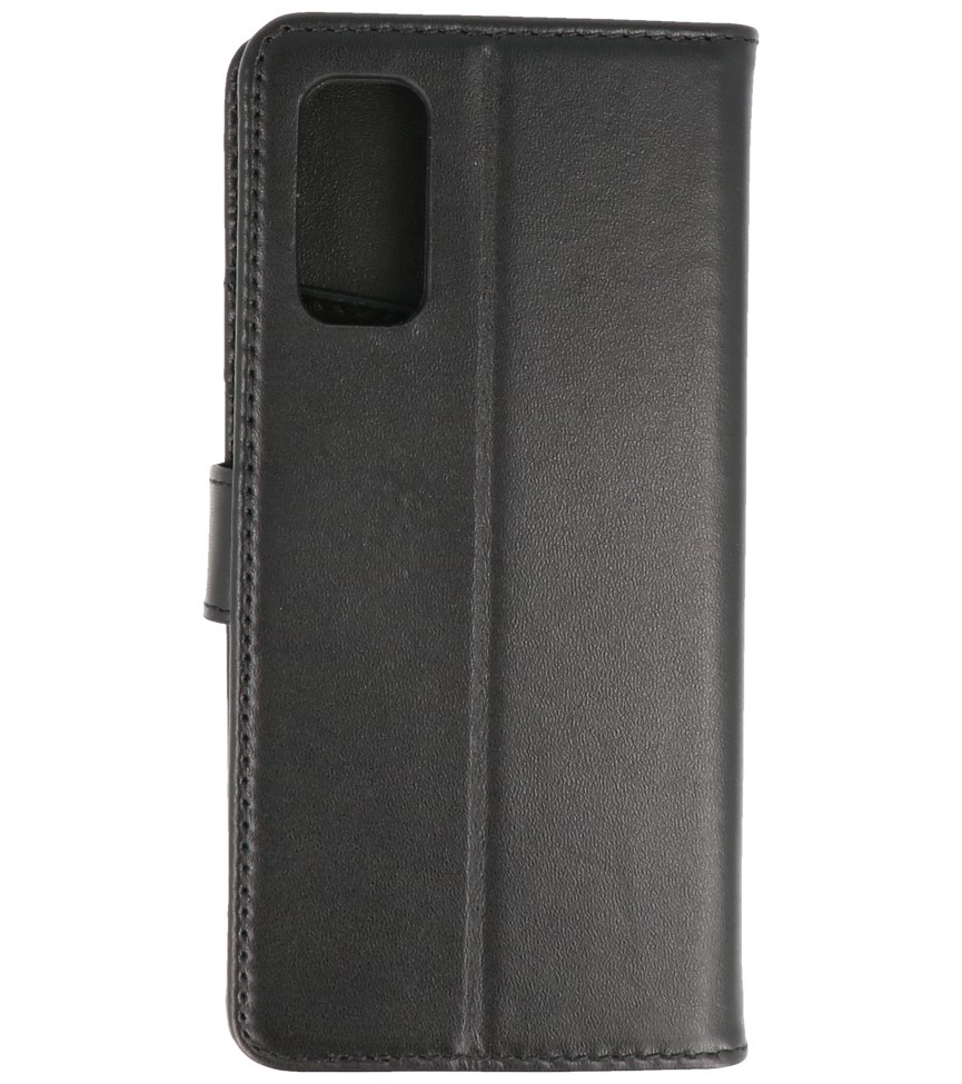 Echt Lederen Hoesje Wallet Case Samsung Galaxy S20 Zwart
