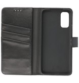 Echt Lederen Hoesje Wallet Case Samsung Galaxy S20 Zwart