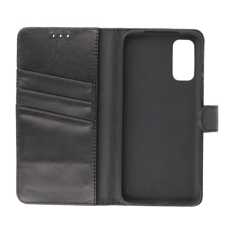 Custodia a Portafoglio in Vera Pelle per Samsung Galaxy S20 Nera