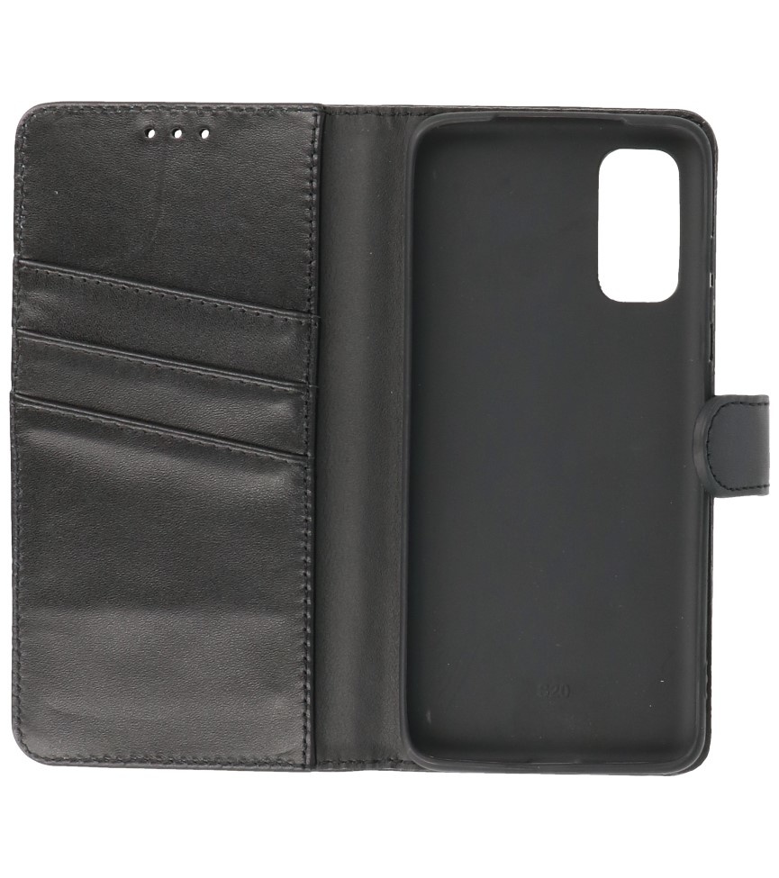 Echtes Leder Case Wallet Case Samsung Galaxy S20 Schwarz