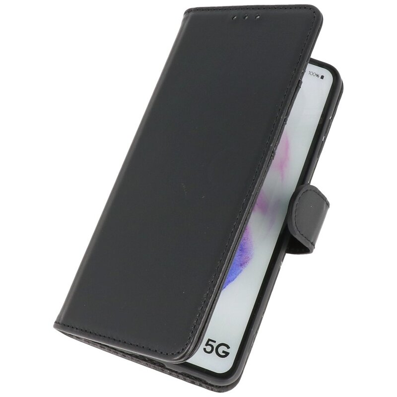 Etui i ægte læder Pung-etui til Samsung Galaxy S21 Sort