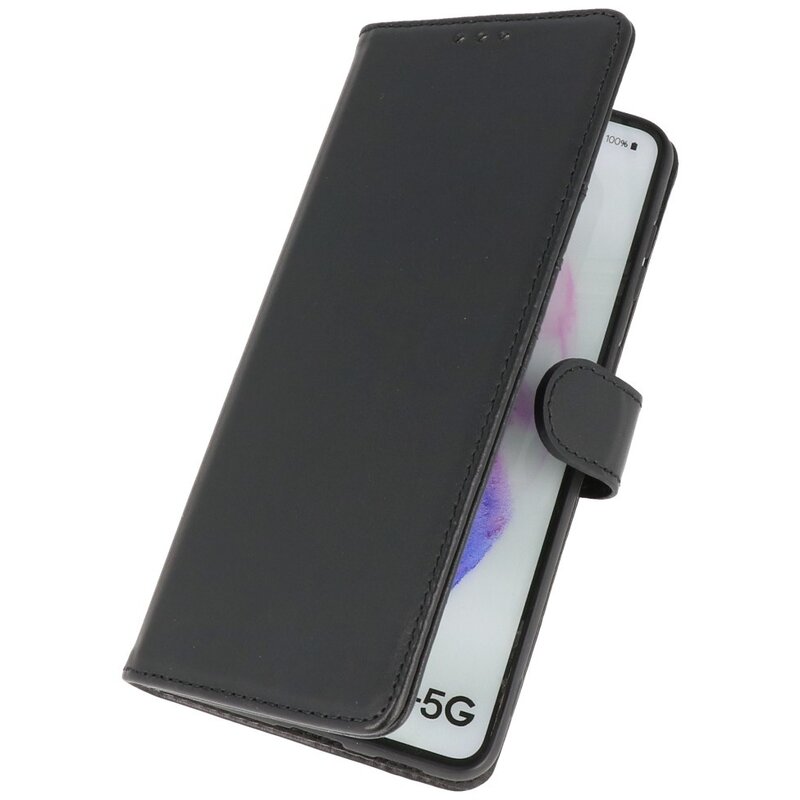 Echtes Leder Case Wallet Case Samsung Galaxy S21 Plus Schwarz