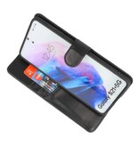 Echtes Leder Case Wallet Case Samsung Galaxy S21 Plus Schwarz