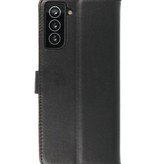 Echtes Leder Case Wallet Case Samsung Galaxy S21 Plus Schwarz