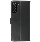 Echtes Leder Case Wallet Case Samsung Galaxy S21 Plus Schwarz