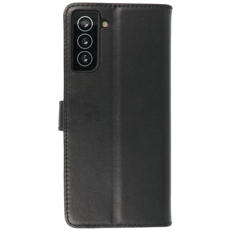 Echt Lederen Hoesje Wallet Case Samsung Galaxy S21 Plus Zwar