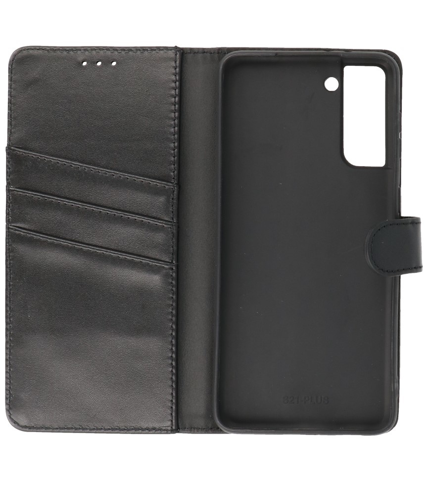 Genuine Leather Case Wallet Case Samsung Galaxy S21 Plus Black