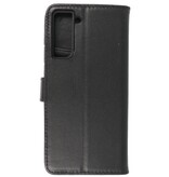Echtes Leder Case Wallet Case Samsung Galaxy S21 FE Schwarz