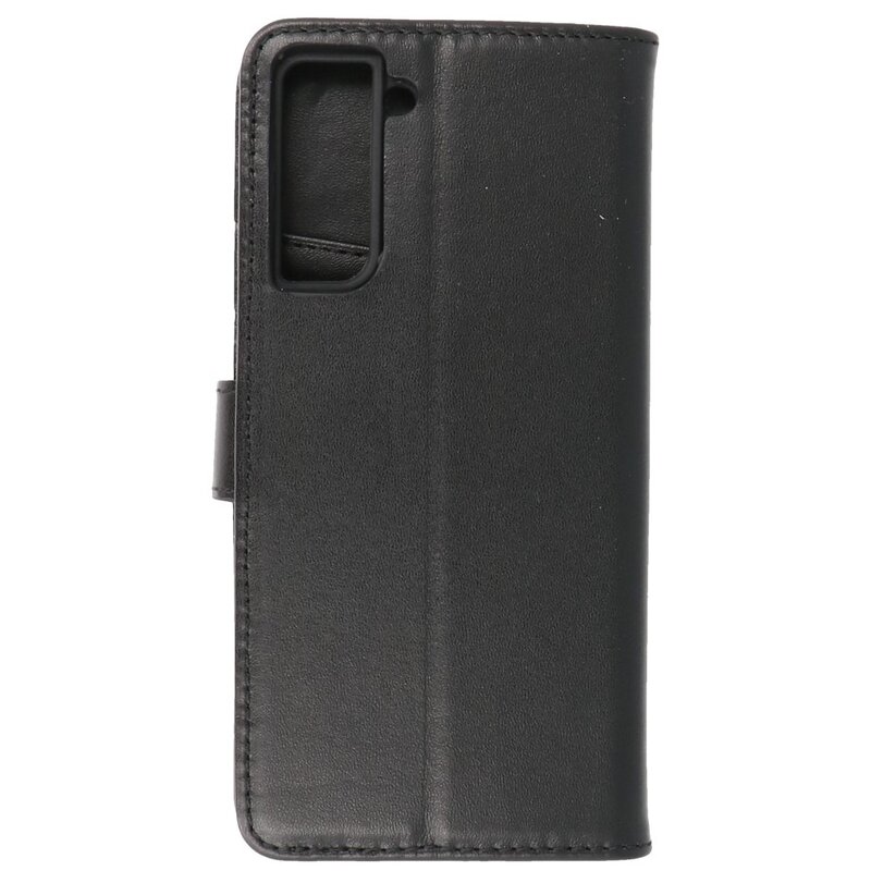 Echtes Leder Case Wallet Case Samsung Galaxy S21 FE Schwarz