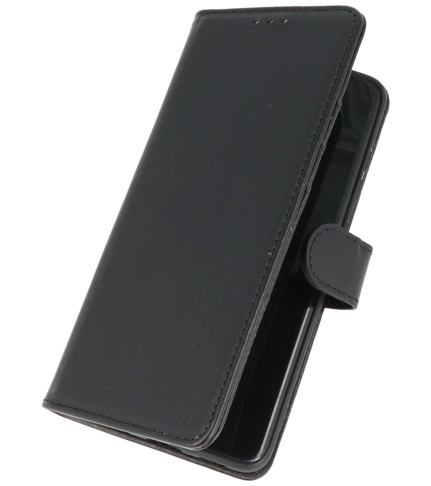 Echt Lederen Hoesje Wallet Case Samsung Galaxy S21 FE Zwart
