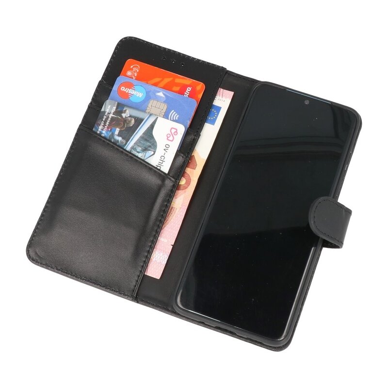 Echtes Leder Case Wallet Case Samsung Galaxy S21 FE Schwarz