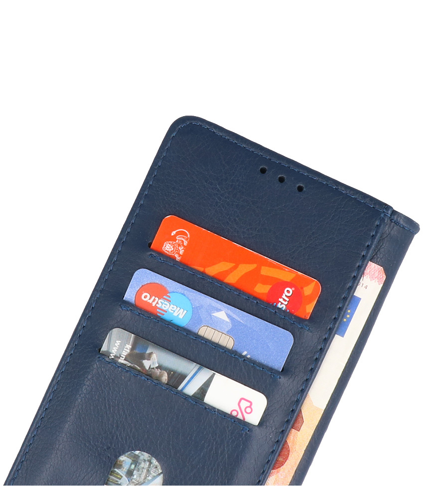 Bookstyle Wallet Cases Coque pour Samsung Galaxy S22 Plus Bleu Marine