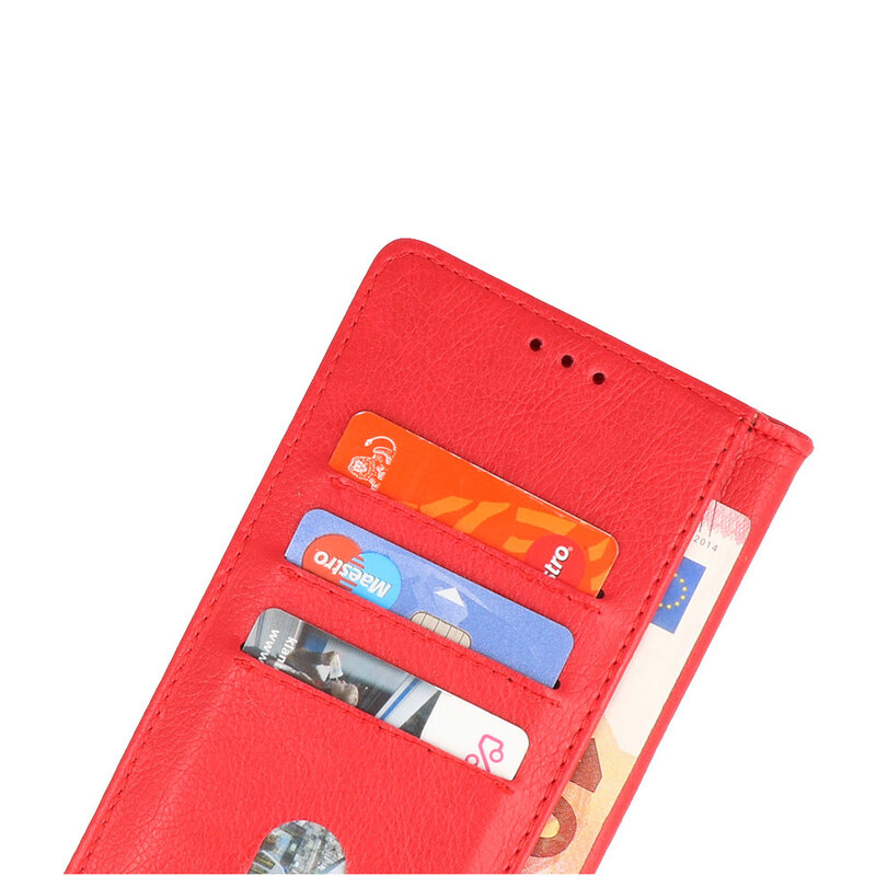 Bookstyle Wallet Cases Cover til Samsung Galaxy S22 Ultra Red