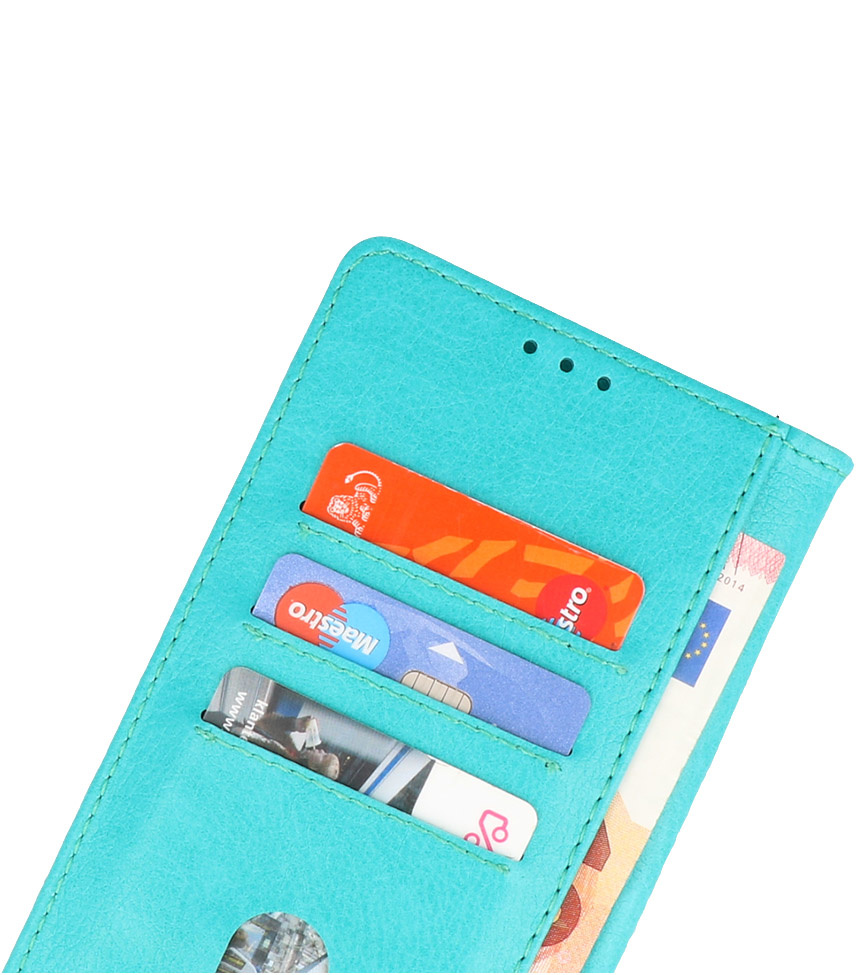 Bookstyle Wallet Cases Hoesje voor Motorola Moto G51 5G Groen
