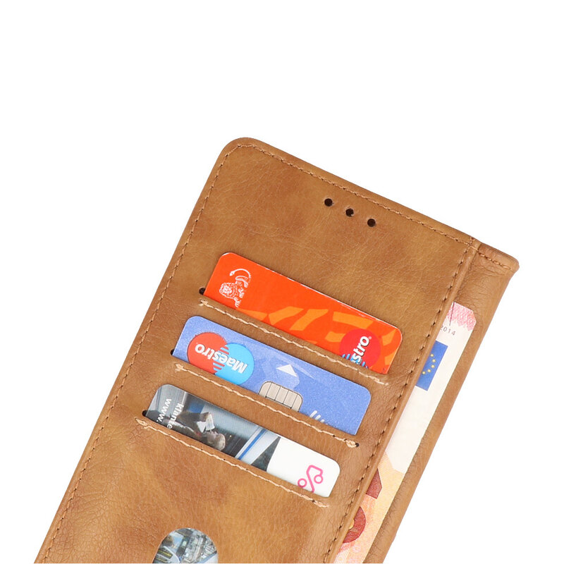 Bookstyle Wallet Cases Coque pour Motorola Moto G51 5G Marron