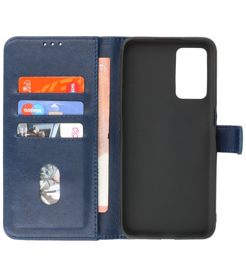 Bookstyle Wallet Cases Coque pour Samsung Galaxy M52 5G Bleu Marine