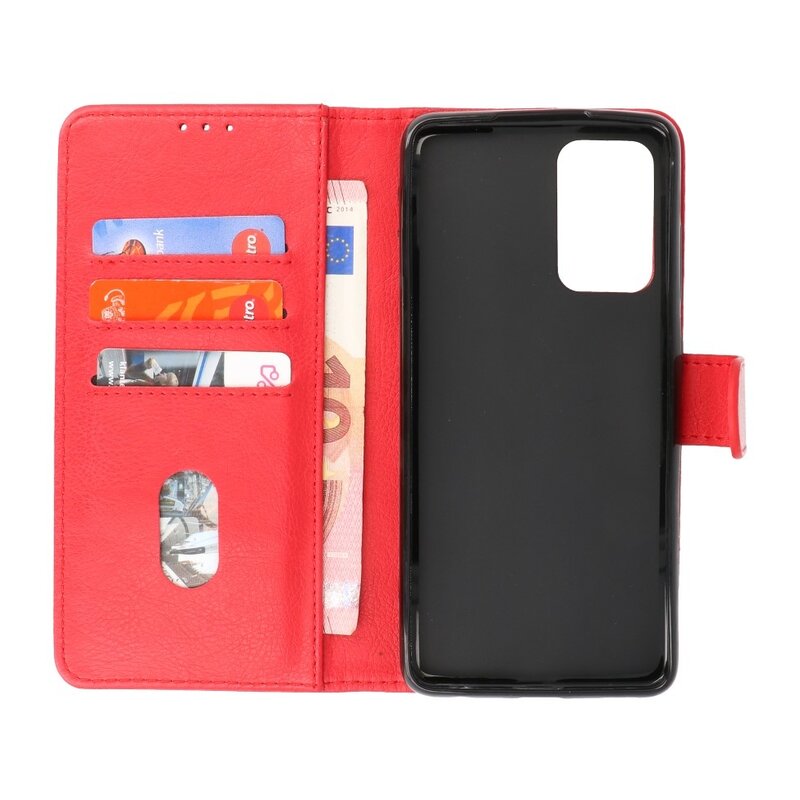 Bookstyle Wallet Cases Cover til Samsung Galaxy M52 5G Rød