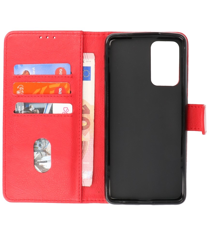 Bookstyle Wallet Cases Funda para Samsung Galaxy M52 5G Rojo