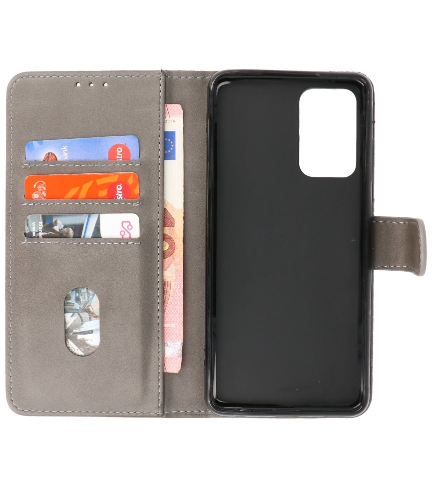 Bookstyle Wallet Cases Funda para Samsung Galaxy M52 5G Gris